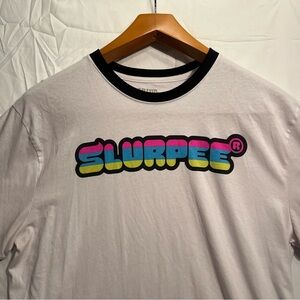 Slurpee 7 Eleven Ringer Tee Neon Logo Retro Style T Shirt Adult Unisex Size XL